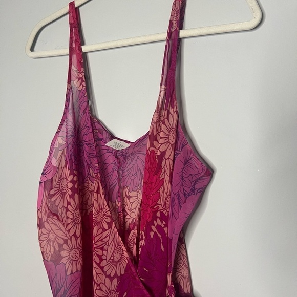 Avon Y2K Wrap Sheer Dress Floral Print Large - Picture 2 of 6